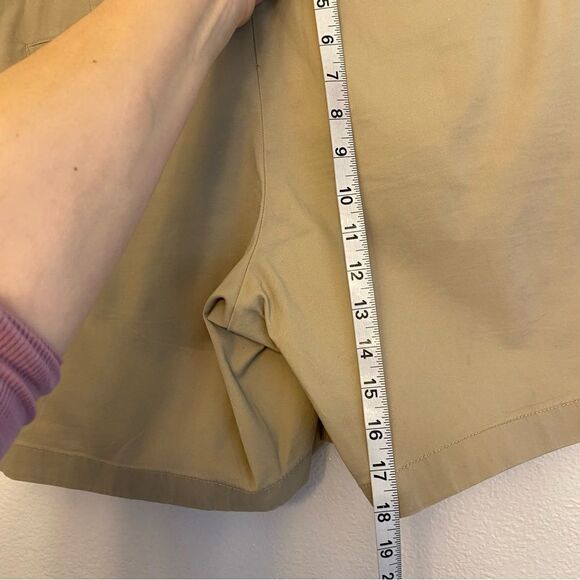 Tommy Hilfiger 1109222 tan Khaki shorts 7” high rise stretch flat front 14 - Picture 5 of 9